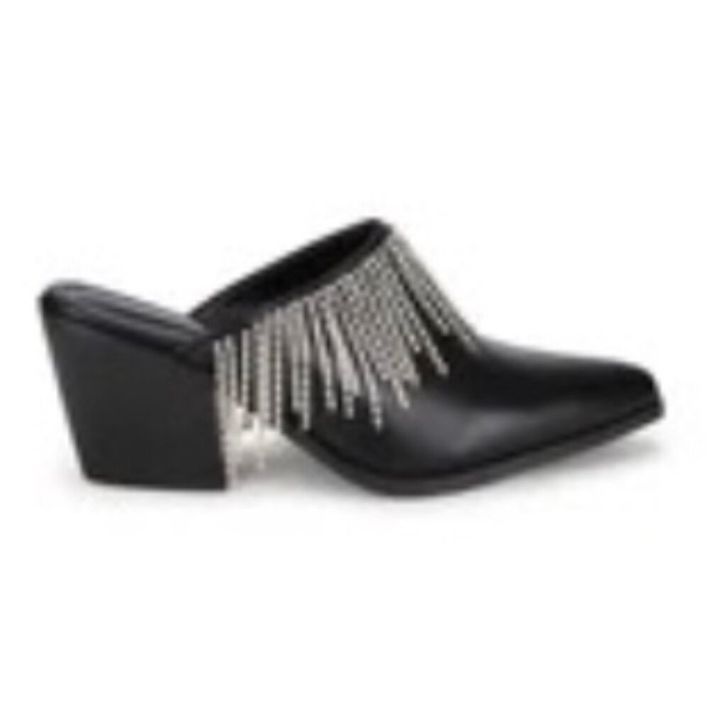 Azalea Wang Slip on boots with Rhinestone Fringe, 8.5, NEVER WORN